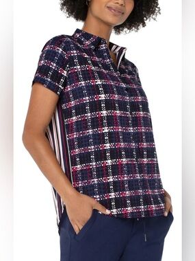 Liverpool Los Angeles  Red White and Blue Blouse